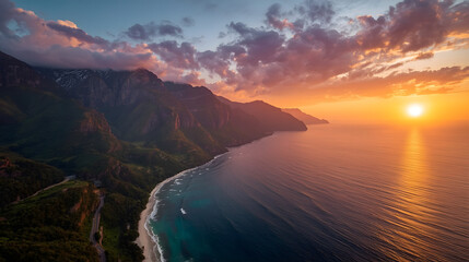 sunset over the lake