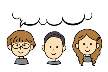 ふきだしと男女イラスト