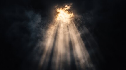 Sunlight piercing dark clouds