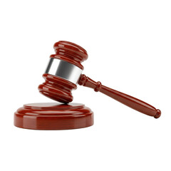 Wooden gavel is on a wooden base. isolated illustration on  transparent background PNG