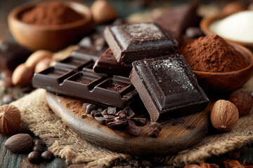 Celebrate World Chocolate Day with dark chocolate chunks and coffee beans