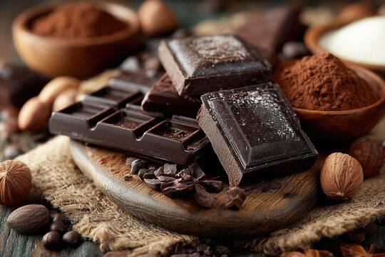 Celebrate World Chocolate Day with dark chocolate chunks and coffee beans