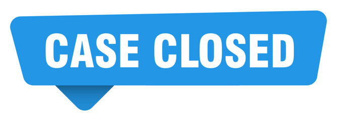 case closed sticker. case closed blue sign isolated on transpatent background