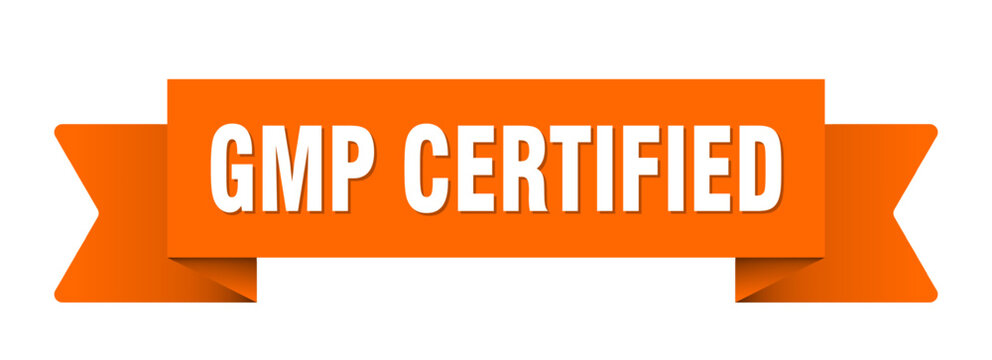 gmp certified ribbon isolated on transparent background. gmp certified ribbon