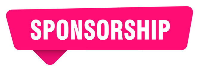 sponsorship magenta sticker isolated on transpatent background. sponsorship sign
