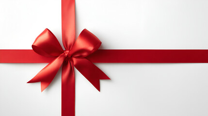 Red Ribbon Accent for Christmas Card Design