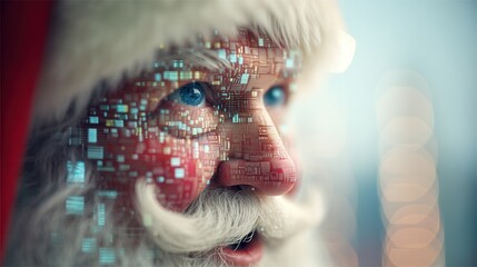 christmas future Digital Santa with a tech-inspired design and glowing features.