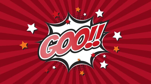 GOO! - Comic Pop Art text video 4K, chroma key version included.