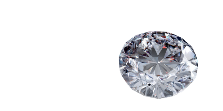 Shiny round cut diamond gemstone radiates brilliance on transparent background