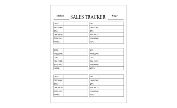 sales tracker book interior template graphic 