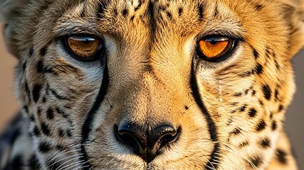Cheetah's mournful eyes reflect species struggle, diminishing prey population video - Powered by Adobe