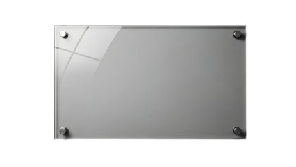 Acrylic sign holder blank display board wall mounted standoff office business advertising signage panel on transparent background