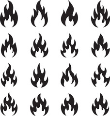 Minimal Fire Flame Icon Pattern – Modern Heat & Energy Symbol Design