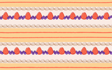 フルーツケーキのパターン(シームレス)