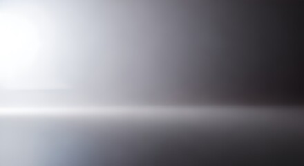 Abstract gradient background with a bright light source and a reflective surface.