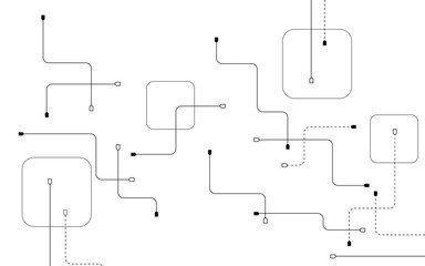 Technology blue circuit diagram on white background