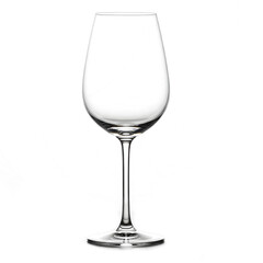 Elegant empty wine glass isolated on transparent background, showcasing its delicate curves and refined stem