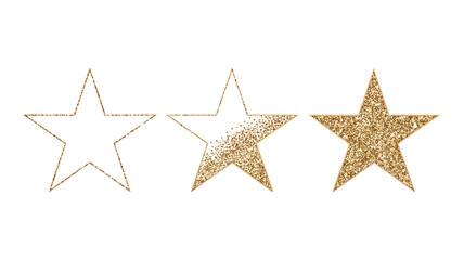 Obraz premium Gold Glitter Christmas Star PNG – Shiny Golden Ornament & Sparkling Holiday Decoration Vector Design