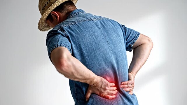 Man Suffering from Acute Lower Back Pain and Sciatica Symptoms Injury Concept