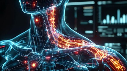 Digital Anatomy Scan Illustrating Spine and Bone Structure - Powered by Adobe