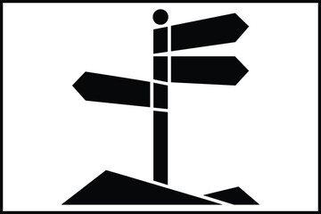 Signpost showing multiple directions and choices concept icon isolated on white background, Vector