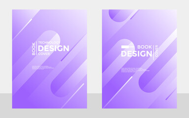 Modern Purple Abstract Book Covers  Technology Design Templates