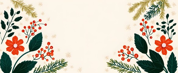 Traditional winter motifs surround cheerful Yule season wishes for today