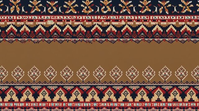 Traditional Ethnic Geometric Pattern Seamless Textile Design.