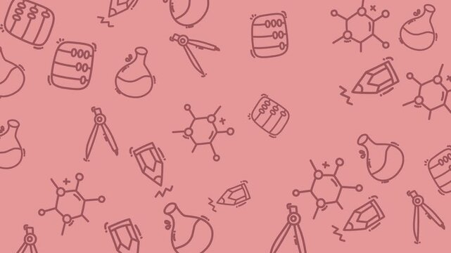 Educational Science and Math Doodle Seamless Pattern