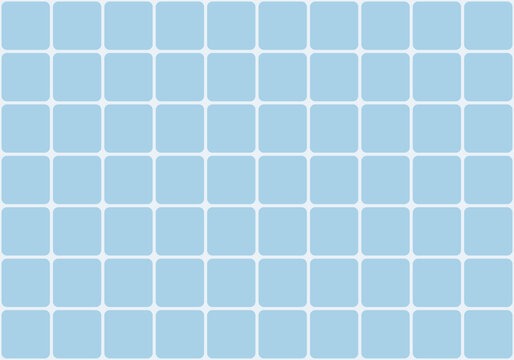 レトロな銭湯や浴室をイメージした青いタイル柄のシームレスパターン　お風呂場のタイル壁背景　ベクターイラスト