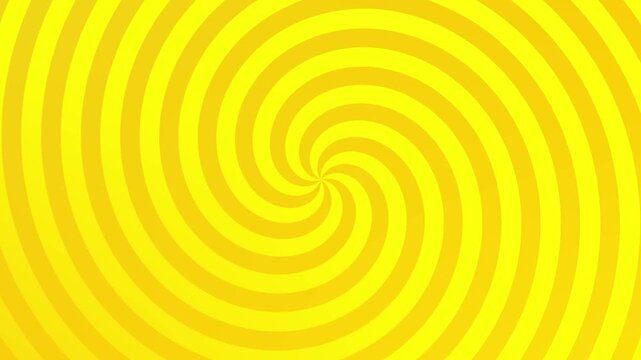 Orange and yellow simple hypnotic spiral background, geometric animation