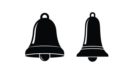 Two black silhouette bells a simple graphic design element illustration