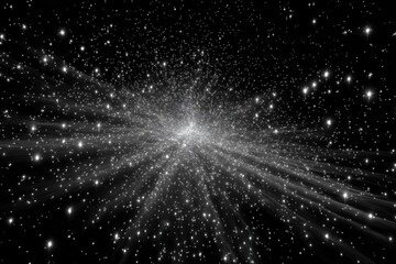Fototapeta premium Beautiful seamless black and white star pattern creating an infinite cosmic texture