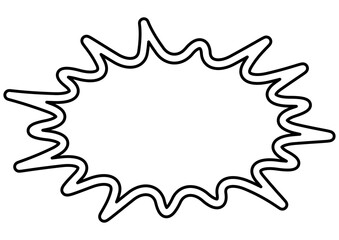 爆発、衝撃・コミック風のエフェクト・ギザギザな吹き出しのフレーム