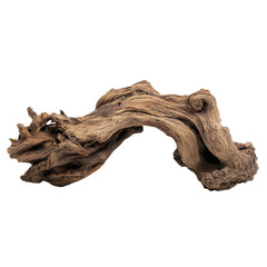 Gnarled twisted weathered wood natural isolated element