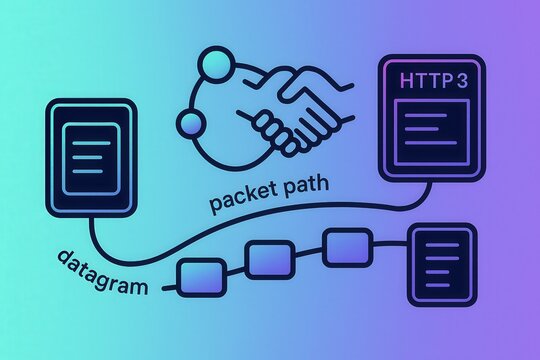 Packet path datagram http 3 data transfer