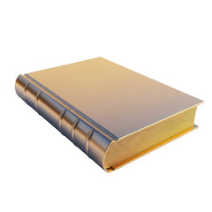 Book with gold embossing on the spine and pages. isolated illustration on  transparent background PNG