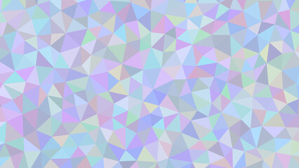 A mesmerizing array of iridescent triangles in shades of blue, lavender, and white, forming a captivating geometric pattern of light and color
