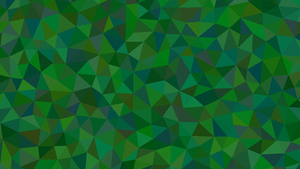 A deep green geometric mosaic with a dynamic interplay of triangles, creating a visually stimulating and modern abstract pattern