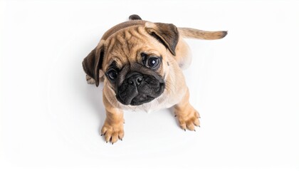 Obraz premium Cute purebred French Bulldog and English Bulldog puppies sitting on a white background