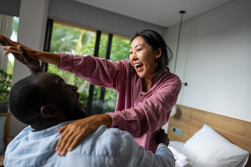 Mutual respect happy, successful relationship. Loving couple enjoying trust harmony and togetherness