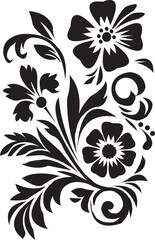 black and white floral design
