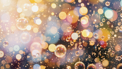 Sfondo astratto e surreale  con aloni di luce colorati e bolle evanescenti
