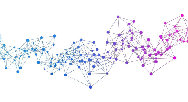 Intricate interconnected network of colorful nodes and lines symbolizing data connectivity and