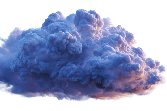 3D Heavy Thundercloud in Storm Scene isolated on transparent background