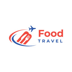 food travel airplane food service logo design modern minimal creative