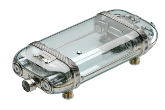 Futuristic Surveillance Pod Encased in Glass Capsule Design