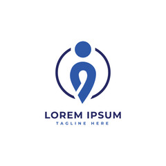 Human resource management logo design concept modern minimal corporate human shape