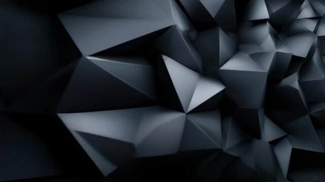 Wall design featuring angular shapes and sharp edges in a dark modern setting