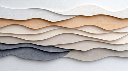 A textured, abstract background composed of multiple wavy layers in neutral tones.